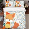 3D Cartoon Orange Fox Flower Quilt Cover Set Bedding Set Pillowcases 15