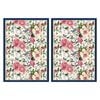 2PK Floral Garden Decorative Navy Kitchen Cooking Tea Towel