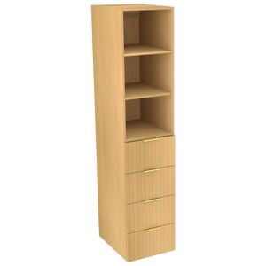 Lugna 2048 x 450 x 580mm Sand 2 Shelf 4 Drawer Storage Cabinet