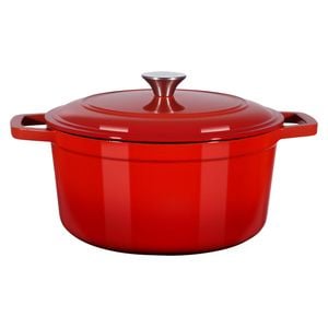VEVOR Enameled Cast Iron Dutch Oven Red 5.7L Pot with Lid and Dual Handles for Braising