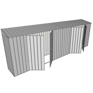 Build-a-Shed 0.8 x 6 x 2m Skillion Shed with Dual Double Hinged Side Doors - Zinc