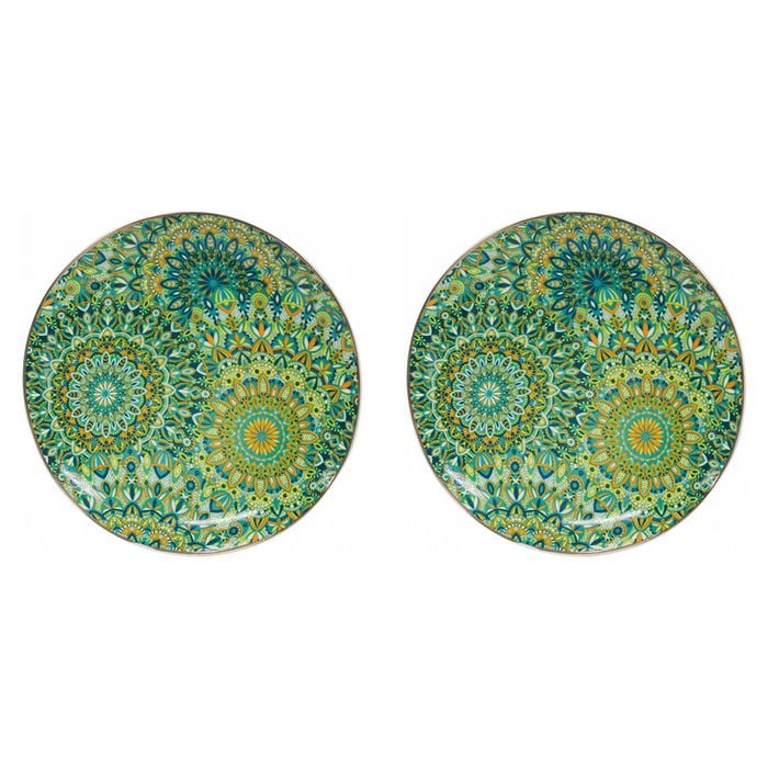 2PK LVD Aquamarine Porcelain 20cm Snack/Dessert Plate Dish Round