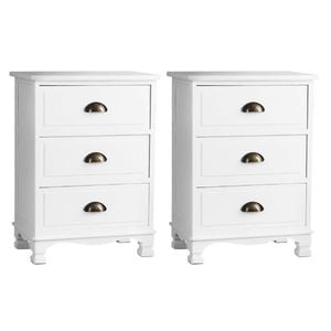 Artiss 2x Bedside Table Bedroom 3 Drawers
