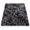 Fluffy Shaggy Area Rug for Bedroom and Living Room - Anti Slip and Soft Plush Carpet, Black Grey (120x170cm)