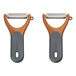 2PK Zyliss S/Steel Julienne Y Peeler Kitchen Utensil 14cm - Orange/Grey