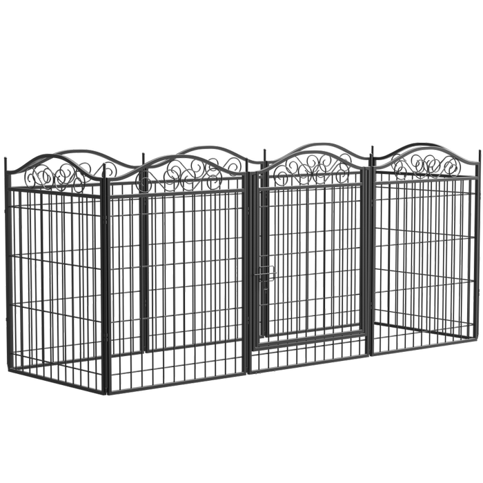 BingoPaw 8 Panels Heavy Duty Metal Dog Panel Pet Playpen Indoor Outdoor 190x63x80cm