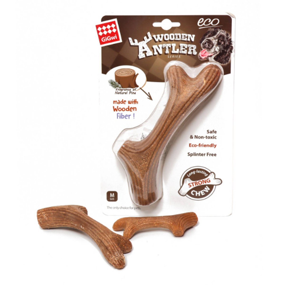 Gigwi Long Lasting Chew Wooden Antler For Dogs 20 Cm Medium