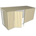 Build-a-Shed 1.5 x 4.5 x 2m Sliding Door Tunnel Shed with Side Doors - Cream