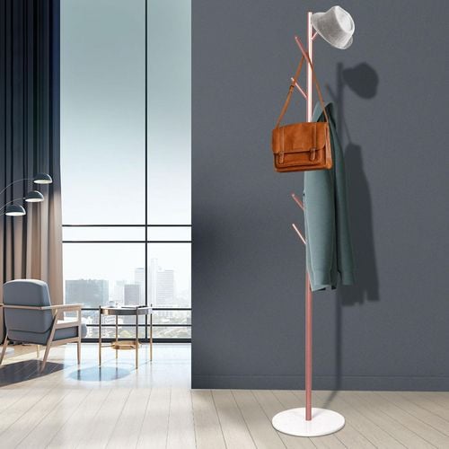 Levede Coat Rack Hat Clothes Stand Hanger Garment Hook Metal Organizer Rose Gold Bunnings Australia