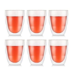 Bodum 0.35 L Transparent Pilatus 6 Pcs Glass, Double Wall, Medium, 0.35 L, 12 Oz 1 Pcs