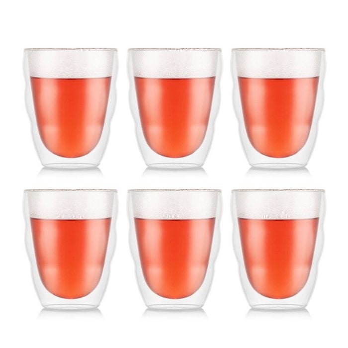 Bodum 0.35 L Transparent Pilatus 6 Pcs Glass, Double Wall, Medium, 0.35 L, 12 Oz 1 Pcs
