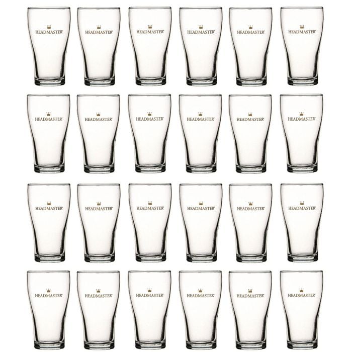 Crown Nucleated Headmaster Beer Conical Glasses 425ml | Set Of 24