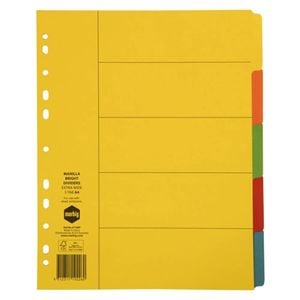 Marbig Manilla Bright Extra Wide Dividers (A4) (5 Tab)