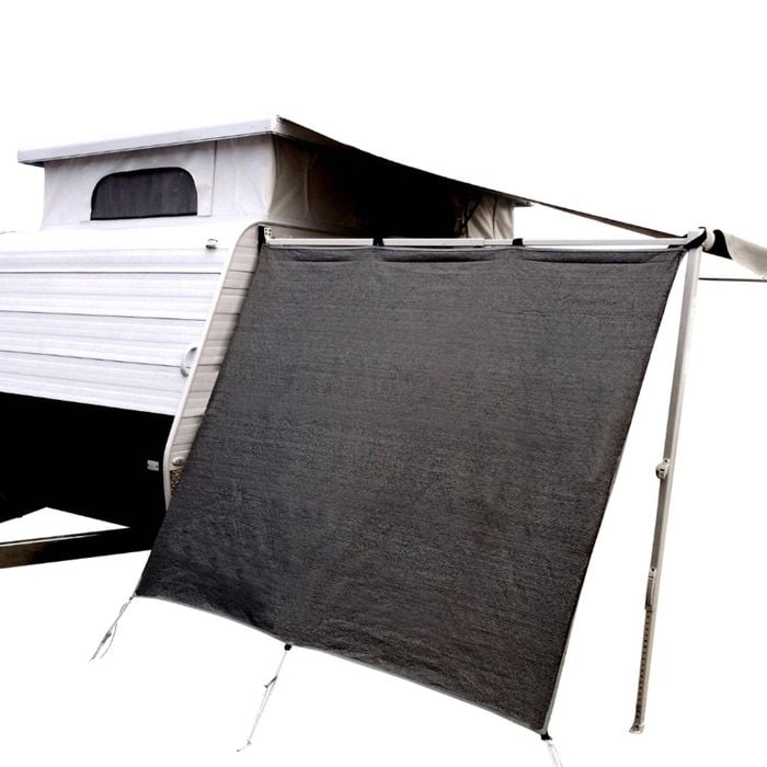 Black Pop Top Caravan End Wall Privacy Screen Sunscreen - Poptop Roll Out Awning