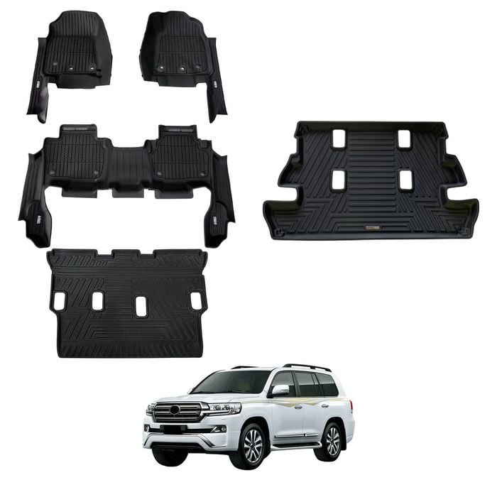 AUSGO 7D Injection Floor Mats & Boot Liner Set For Toyota LandCruiser 200 Series LC200 Altitude / VX / Sahara 2012-2021