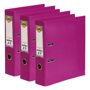 3x Marbig Pe Lever Arch File Folder A4 Document Filing Organiser Holder Pink