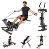Advwin Multi-Function Rowing Machine, AB Workout Machine w/2-Level Angle, 4-in-1 Full Body Fitness Equipment for Home Gym Use