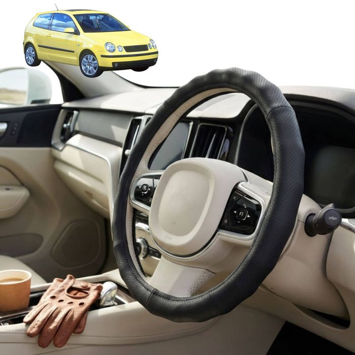 Australian Goose Steering Wheel Cover for VolksWagen Polo 2002 - 2009 (MK4) Circle Black