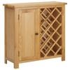 vidaXL Solid Oak Wood Wine Cabinet for 11 Bottles Bar Cabinet Holder Storage