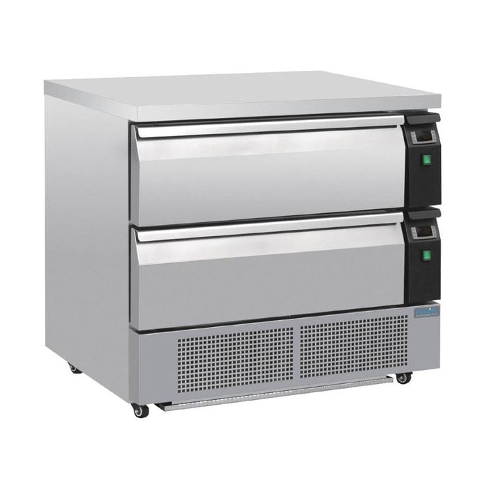 Polar U-series 2 Drawer Counter Fridge Freezer 4xgn - Under Bench Freezers (da996-a)