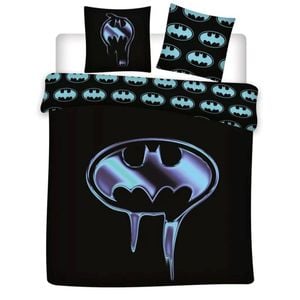 Batman Blue Iconic Polycotton Quilt Cover Set - 240 X 220 Cm
