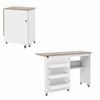 Costway Folding Storage Cabinet Sewing Machine Cart Furniture Shelves White