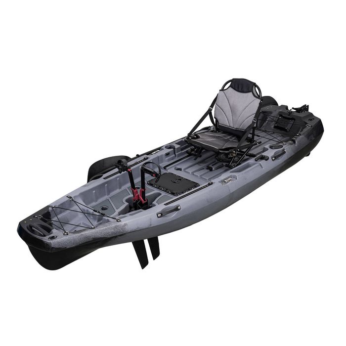 Modular Pedal Drive Fishing Kayak Canoe Boat for Saltwater Freshwater - Grey - Grey