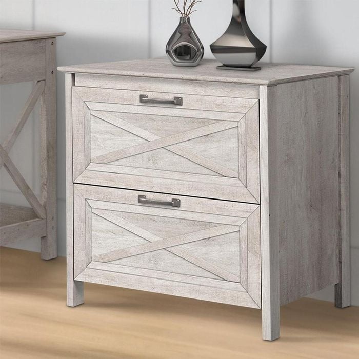 Rosen 2-Drawer Filing Cabinet Office Storage - Washed Grey