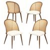Familand Rattan Dinner Chairs Set of 4 Upholstered