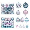 Catzon 48 Pcs Christmas Balls Ornaments Shatterproof for Xmas Tree Wreath-Blue Pink