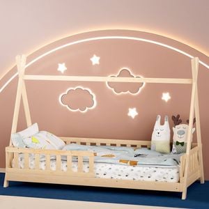 Artiss Wooden Bed Frame Kids House Beds - Single