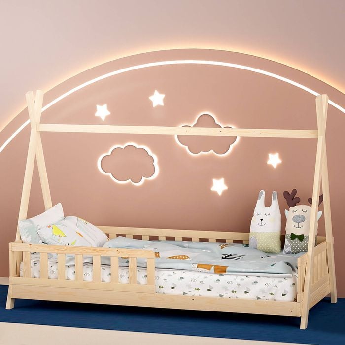 Artiss Wooden Bed Frame Kids House Beds - Single