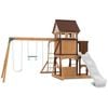 Lifespan Kids Meer Brook Swing Set, Monkey Bars & Play Centre with 2.2m Pastel White Slide
