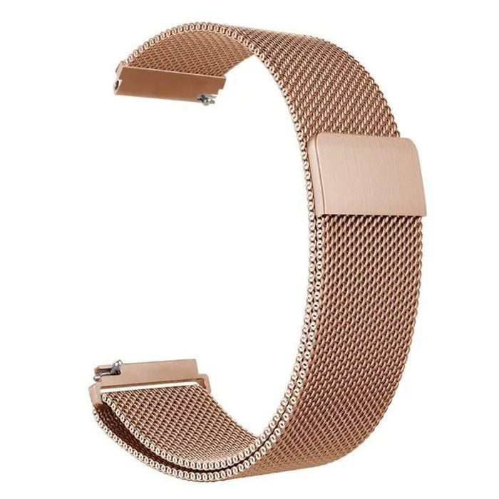 Stainless Steel Magnetic Milanese Watch Strap Samsung Galaxy Garmin Venu Huawei Universal 20mm (Rose gold)