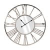 Ssh Collection Kolos 89cm Wide Round Mirror Wall Clock - Nickel