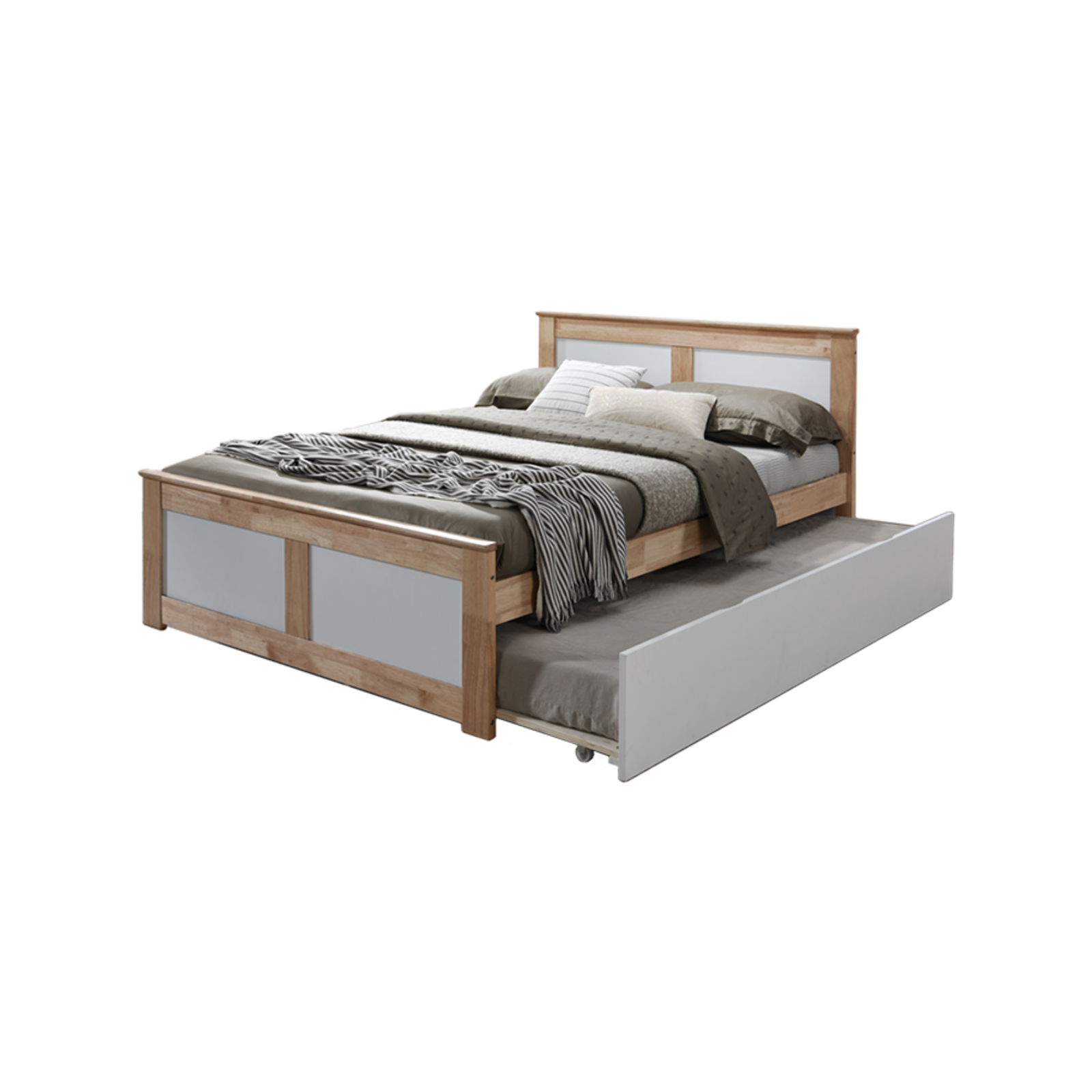 Double bed with trundle discount