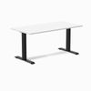 Desky Fixed Height White Melamine Desk 150x75cm Matte Black Leg
