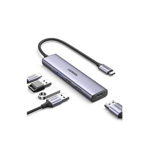 Ugreen 5-in-1 100w Usb-c Hub 4k Hdmi Pd 5gps Grey