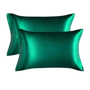 1800TC Pillow Cases, Envelope Silky Satin, 48x74cm Bedding Cover (2pc, Green)