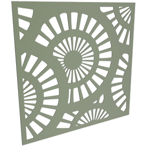 ProtectorAl 300-1200 x 300-1200mm Pale Eucalypt Sunburst Unframed Solid Aluminium Decorative Panel