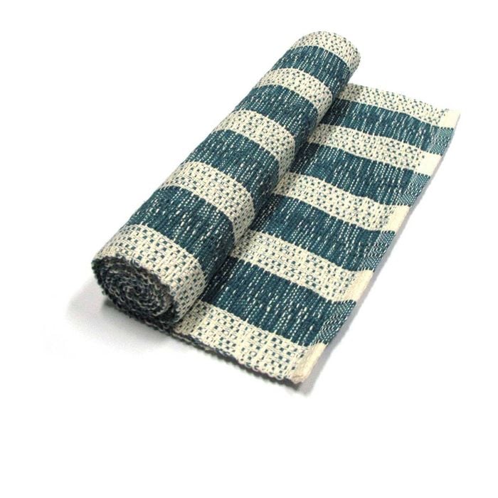 Noah Stripe Cotton Ribbed Table Runner 33 x 150 cm Dark Teal