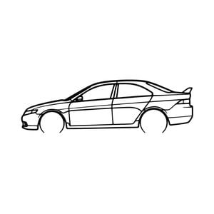 Ignite Laser Honda 2007 Accord Euro Silhouette Metal Wall Art Rustic Metal 47inch/120cm