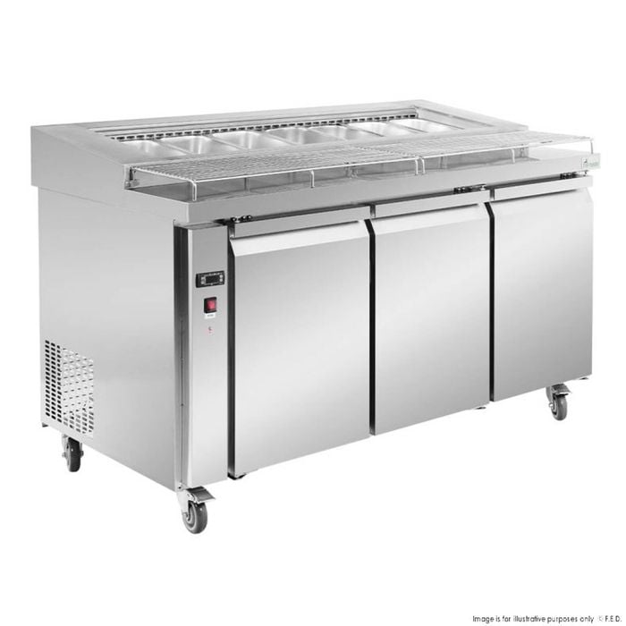 Thermaster PWB150 three door DELUXE Pizza Prep Bench