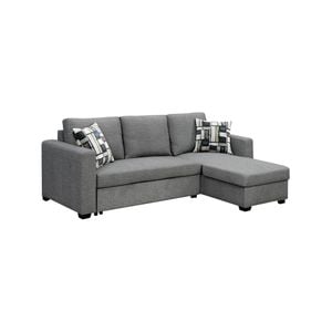 Fontana Pullout Sofa Bed with Storage Chaise Lounge  Sarantino - Grey