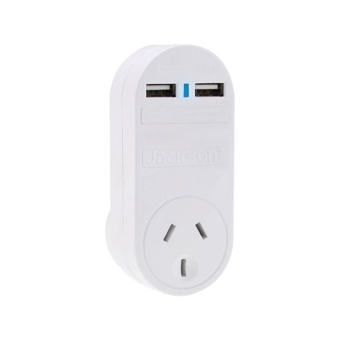 Jackson 2.1A Dual USB Outlet Charger