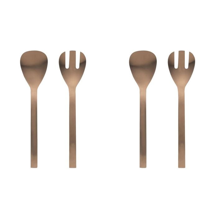 2x 2pc Ecology Forge Stainless Steel Kitchen Salad Servers Matte Copper