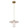 Cla Lighting Lucerna Interior Round Cylinder Hat Alabaster Shade Pendant Light Brass Highlight