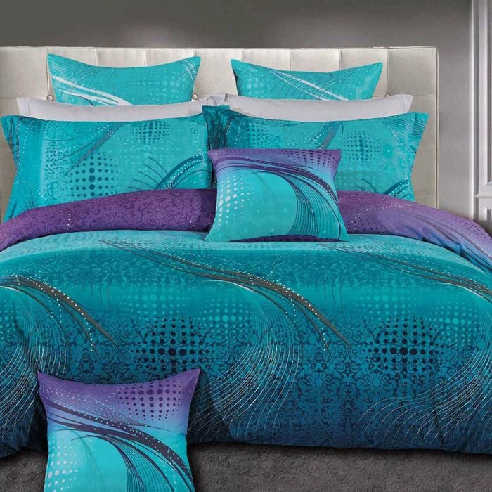 Luxton Zephyr Aqua Turquoise Quilt Cover Set( King Single size )