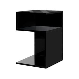 Levede Wooden Bedside Table Drawer Black