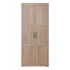 European Cabinetry Hamptons Natural Oak Square Black Stockholm Storage Cupboard